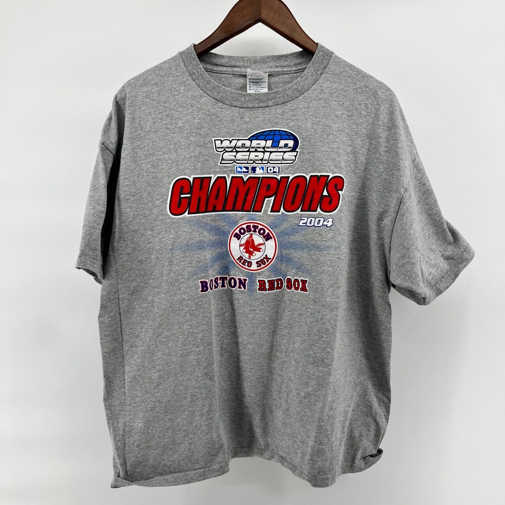 Vintage Boston Red Sox 2004 World Series Champions T-Shirt Delta XL Gray MLB